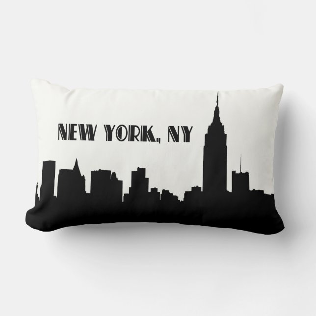 NYC Skyline Silhouette, ESB #1 Lendenkissen (Vorderseite)