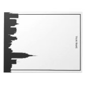 NYC Skyline Silhouette Gerahmt Notizblock (Vorderseite)
