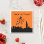NYC Skyline Silhouette Halloween Fliegerwitze Serviette (Beispiel)