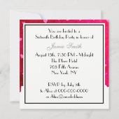 NYC Skyline Silhouette Ht Pink Red Heart Sweet 16 Einladung (Rückseite)