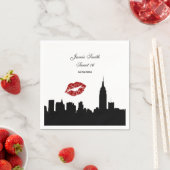 NYC Skyline Silhouette, Kiss ESB #1 BW Serviette (Beispiel)