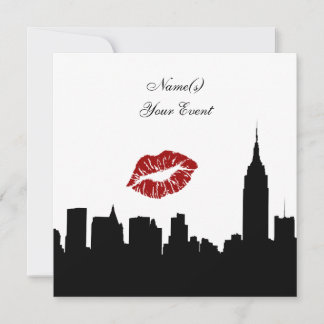 NYC Skyline Silhouette Kiss ESB #1 SQ Party Einlad Einladung