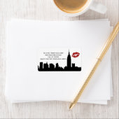 NYC Skyline Silhouette, Kiss ESB #1H BW Addr Label Adressaufkleber (Insitu)