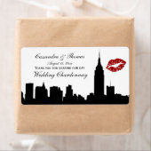 NYC Skyline Silhouette, Kiss ESB #1H BW Weinetiket (Insitu)