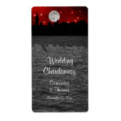 NYC Skyline Silhouette Moon Red Wine Label (Vorne)