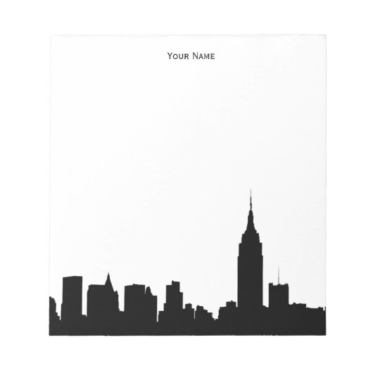 NYC Skyline-Silhouette Notizblock (Vorderseite)