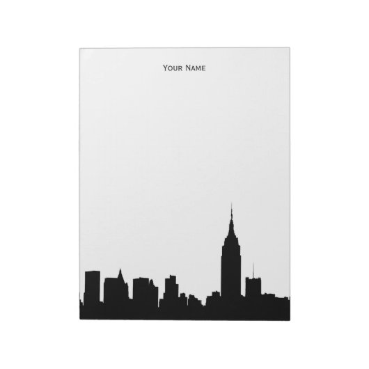 NYC Skyline-Silhouette Notizblock (Rotiert)