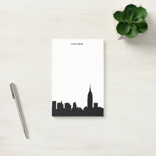 NYC Skyline-Silhouette Post-it Klebezettel (Büro)