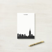 NYC Skyline-Silhouette Post-it Klebezettel (Auf Schreibtisch)