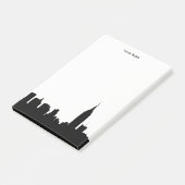 NYC Skyline-Silhouette Post-it Klebezettel (angewinkelt)