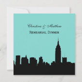 NYC Skyline Silhouette Probe Dinner SQ Einladung (Rückseite)