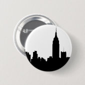 NYC Skyline-Silhouette, Reich-Staat Gbd #1 Button (Vorne & Hinten)