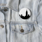 NYC Skyline-Silhouette, Reich-Staat Gbd #1 Button (Beispiel)
