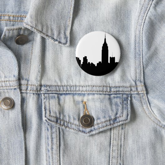 NYC Skyline-Silhouette, Reich-Staat Gbd #1 Button (Beispiel)