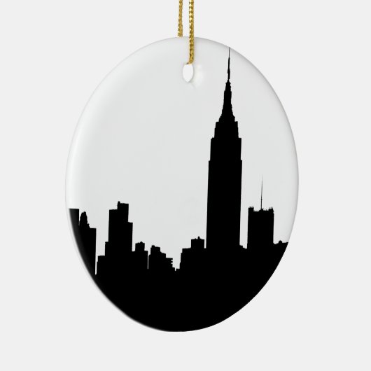 NYC Skyline-Silhouette, Reich-Staat Gbd #1 Keramik Ornament (Rechts)