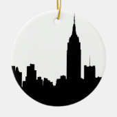 NYC Skyline-Silhouette, Reich-Staat Gbd #1 Keramik Ornament (Vorne)