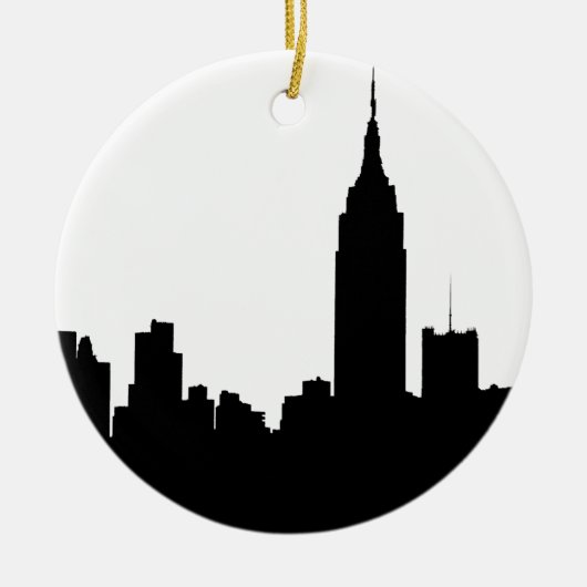 NYC Skyline-Silhouette, Reich-Staat Gbd #1 Keramik Ornament (Vorne)