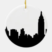 NYC Skyline-Silhouette, Reich-Staat Gbd #1 Keramik Ornament (Hinten)