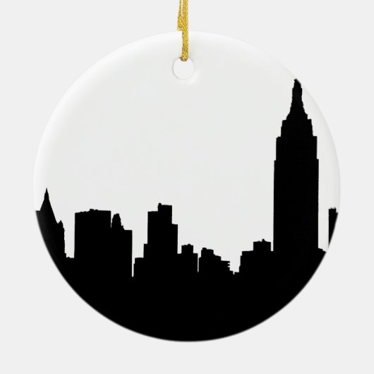 NYC Skyline-Silhouette, Reich-Staat Gbd #1 Keramik Ornament (Hinten)