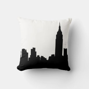 NYC Skyline-Silhouette, Reich-Staat Gbd #1 Kissen