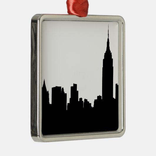 NYC Skyline-Silhouette, Reich-Staat Gbd #1 Ornament Aus Metall (Rechts)