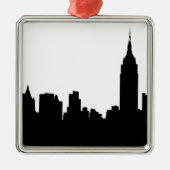 NYC Skyline-Silhouette, Reich-Staat Gbd #1 Ornament Aus Metall (Vorne)
