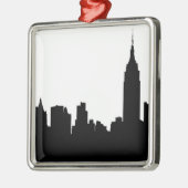 NYC Skyline-Silhouette, Reich-Staat Gbd #1 Ornament Aus Metall (Links)