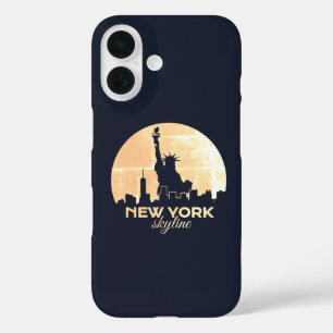 NYC Skyline Statue of Liberty Silhouette iPhone 16 Hülle