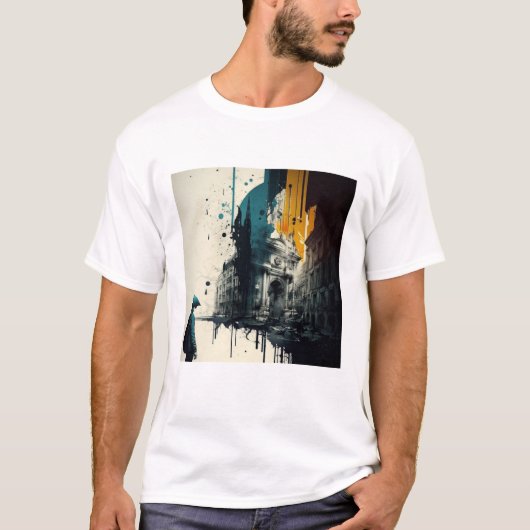 NYC Skyline Street Art T-Shirt T - Shirt (Vorderseite)