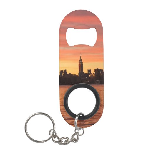 NYC Skyline Sunset Schlüsselbund Flaschenöffner (Vorderseite)