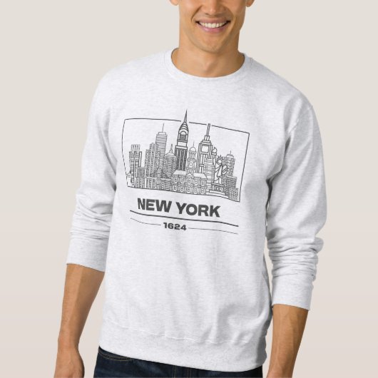 NYC Skyline Sweatshirt: Iconic Line Art Edition Sweatshirt (Vorderseite)