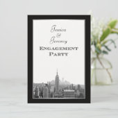 NYC Skyline Top of the Rock ESB Etched Verlobung Einladung (Stehend Vorderseite)