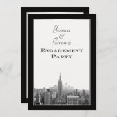 NYC Skyline Top of the Rock ESB Etched Verlobung Einladung (Vorne/Hinten)