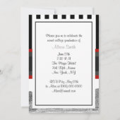 NYC Skyline Wash Sq Pk Bk Wht Stripe Abschluss Einladung (Rückseite)