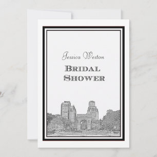 NYC Skyline Washington Sq Etched DIY Bridal Showr Einladung