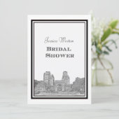 NYC Skyline Washington Sq Etched DIY Bridal Showr Einladung (Stehend Vorderseite)