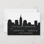 NYC Skyline Wedding RSVP Cards (Vorderseite)