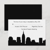 NYC Skyline Wedding RSVP Cards Karte (Vorne/Hinten)