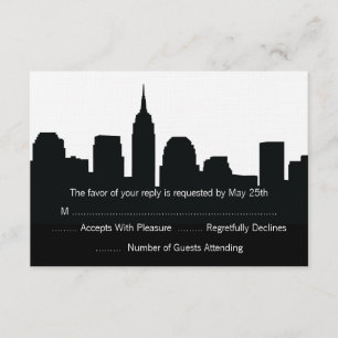 NYC Skyline Wedding RSVP Cards Karte