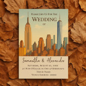 NYC Skyline Wedding Vintag City Einladung