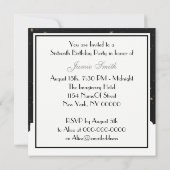 NYC Skyline Welche Silhouette Blk Gold Star Sweet Einladung (Rückseite)