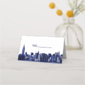 NYC Skyline Wide Angle Etched Look 01 Escort Karte (Rückseite)