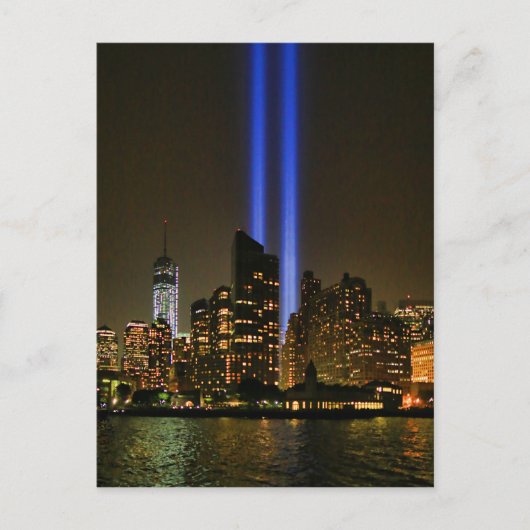 NYC Skyline: WTC 9/11 Tribute in Light 2013 #1 Postkarte (Vorderseite)