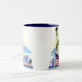 NYC Skyline Zweifarbige Tasse (Mittel)