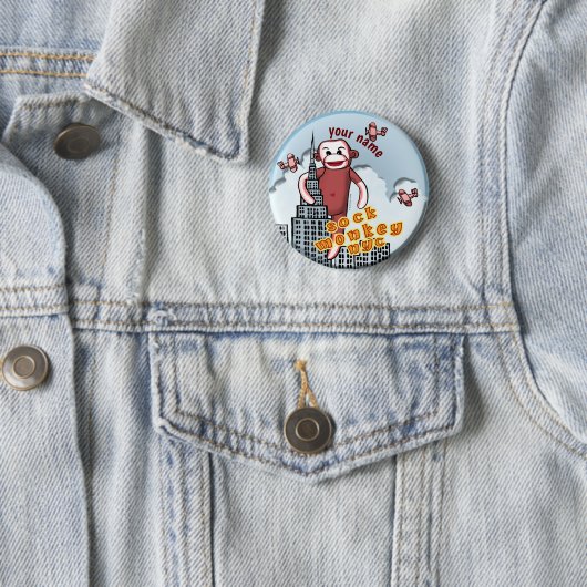 NYC Sock Monkey Button (Beispiel)