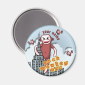 NYC Sock Monkey Magnet (Vorderseite/Rückseite)