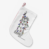 NYC Statue Lady Liberty Weihnachtsbeleuchtung Kleiner Weihnachtsstrumpf (Vorderansicht (hängend))