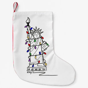 NYC Statue Lady Liberty Weihnachtsbeleuchtung Kleiner Weihnachtsstrumpf