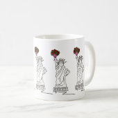 NYC Statue of Liberty Rose New York Valentine Tass Kaffeetasse (VorderseiteRechts)