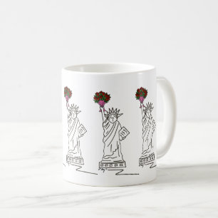 NYC Statue of Liberty Rose New York Valentine Tass Kaffeetasse